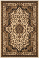 7’ x 9’ Cream and Black Decorative Area Rug